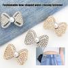 10Pcs Elegant Bowknot Waist Cincher Buckles Clasps Alloy Metal Waist Tighteners Waistband Adjusters For Jeans Trousers