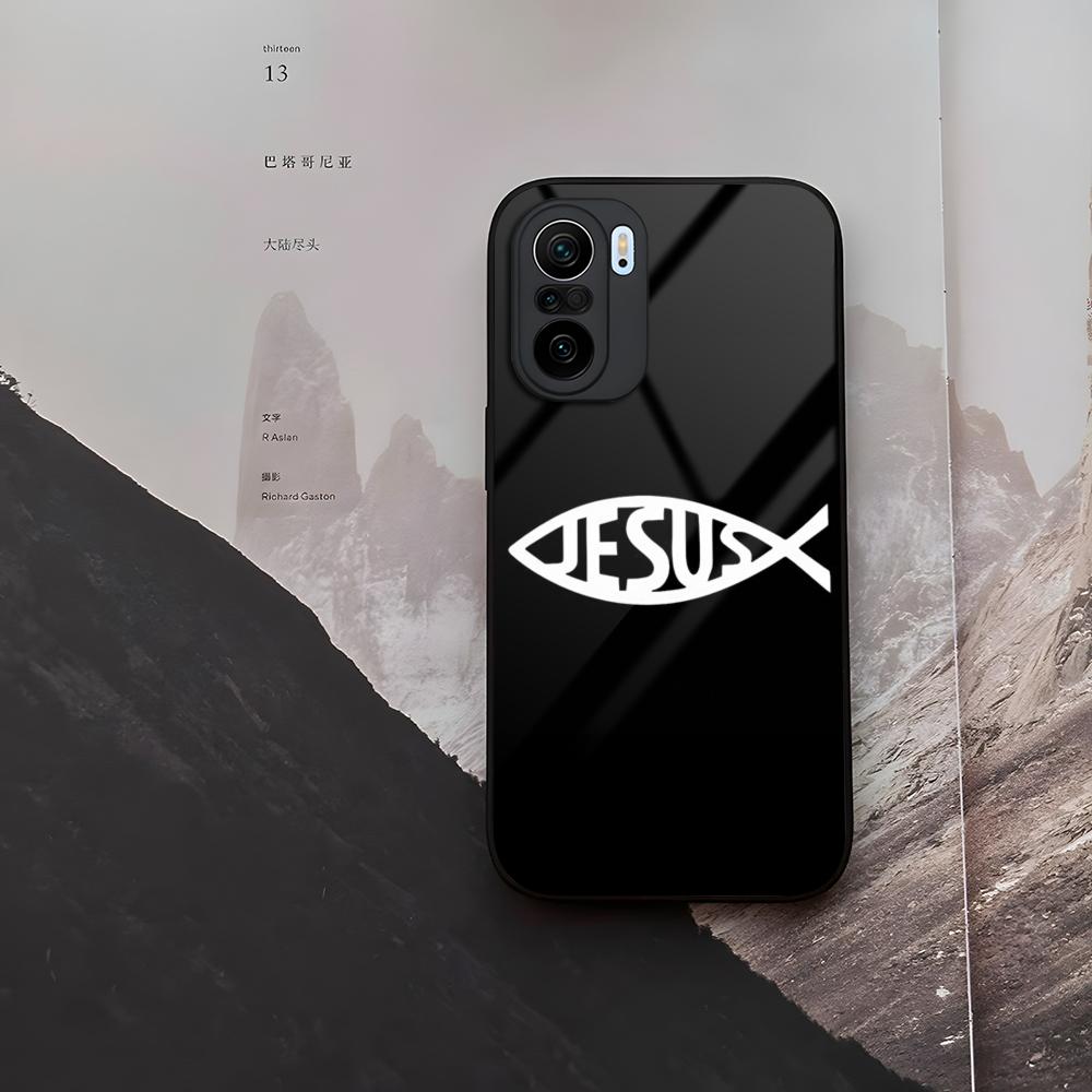Fish Symbol Jesus Christ Christian Phone Case Tempered Glass For Xiaomi 15 14 12 Lite Pro 13 11t Lite POCO M6 M5 X6 X5 X3 F5 F6