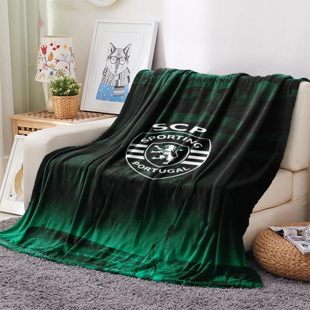 1PC Sporting CP Print Flannel Blanket, High quality Comfortable for All Seasons, Home Decor, Warmth and Comfort, Perfect for Christmas Gifts