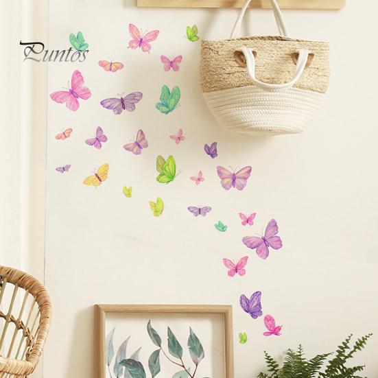 1 arkusz kolorowe naklejki ścienne z motylami samoprzylepny wodoodporny PVC zdejmowany salon dla dzieci dekoracja sypialni dla dziewczyn Wall Art naklejka