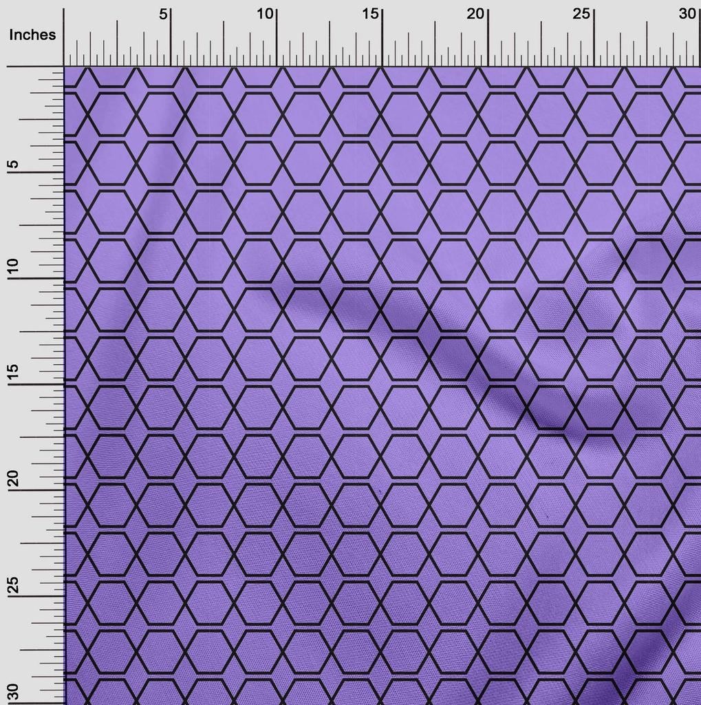 oneOone Cotton Flex Medium Purple Fabric Geometric Shape Quilting Supplies Print Sewing Fabric By The Yard 40 Inch