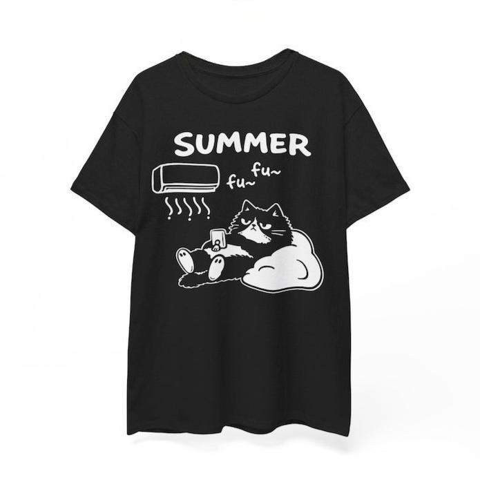 Summer Cute Lazy Cat Cotton Tshirt Yami Kawaii Harajuku Y2k Clothing Fashion Pirnt Tshirt Men Women Casual Streetwear Tops