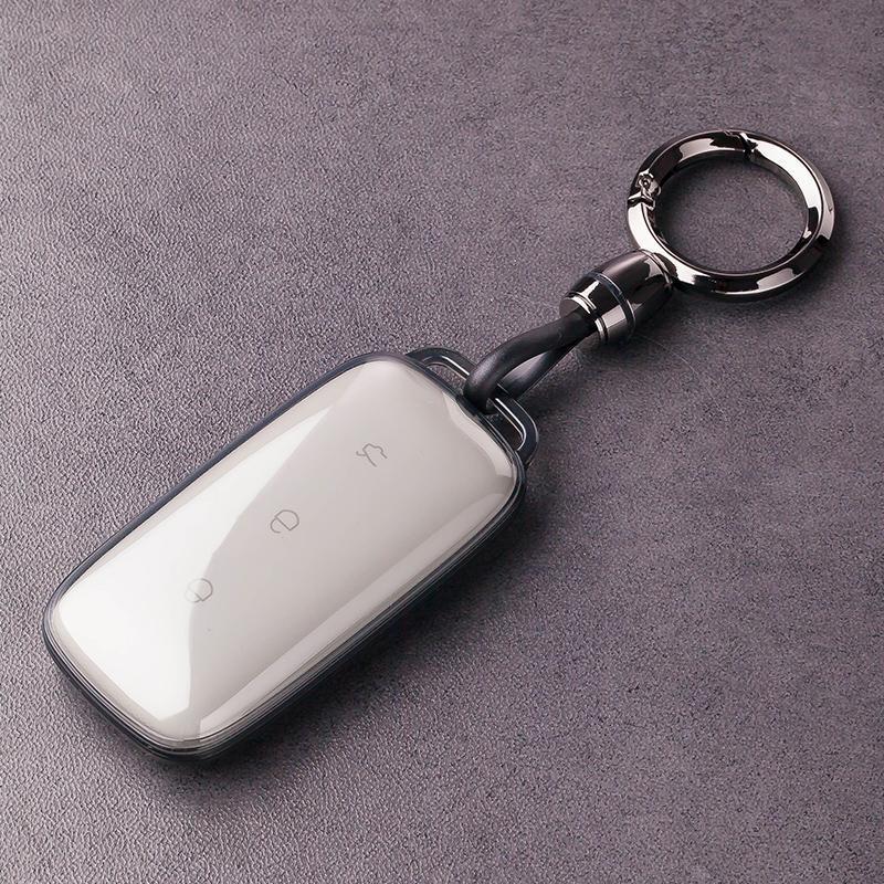 Full Coverage Car Key Case for 2023 Geely Galaxy L7 L6 - Men's Transparent Black Starship Plus Edition