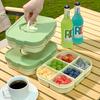 WORTHBUY Large Capacity Plastic Divided Bento Lunch Box Microwave Portable Leak-proof Cold And Hot Food Container For Student