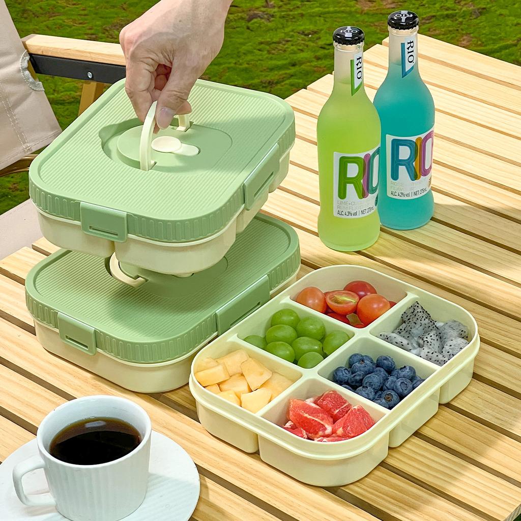 WORTHBUY Large Capacity Plastic Divided Bento Lunch Box Microwave Portable Leak-proof Cold And Hot Food Container For Student