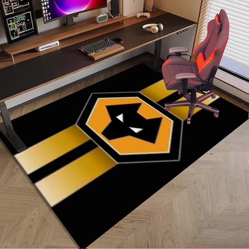 Wolves Team Emblem Printed Area Rug for Office, Chair Rug, Decorative Carpet Floor Mat, Large Size Fan gifts Christmas gifts