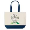 Shopping Bag - PLANETEE - Thank You Unforgettable Biologist - Blue Background - Cotton 40x45 Cm - Large Size