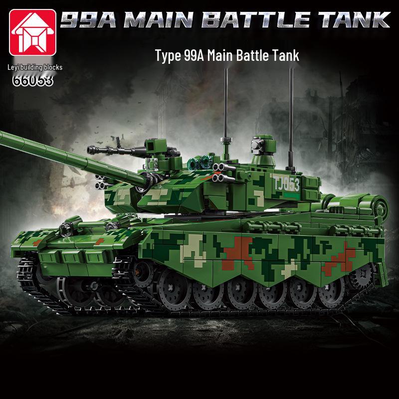 Leyi 66050-72 Leopard 2A7 Main Battle Tank Model - Advanced Military Building Blocks Toy for Boys.