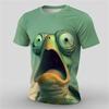 Men’s fun cat-themed short-sleeve T-shirt, 3D printed design, street style, loose fit