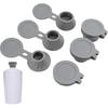 6pcs Bottle Emptying Kit Cap for Upside Down Dispenser Shampoo Lotion, Saver Flipping Set with 3 Size 0.7'' 0.9'' 1.1'' Adapter Transfer Connector,