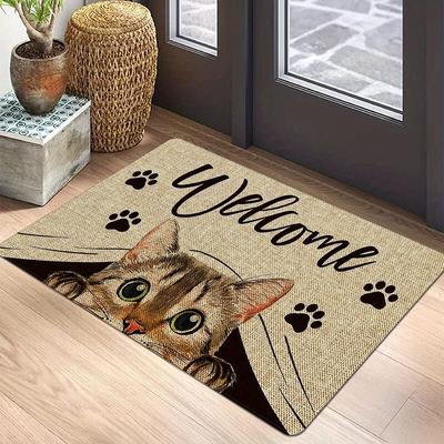 1 tapis de cuisine anti-fatigue, motif chat, imperméable, antidérapant, épais et rembourré, très résistant et confortable.