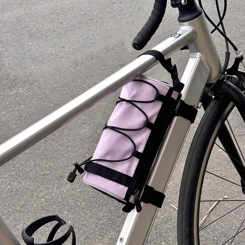 Stain Resistant Easy Clean Bicycle Front Frame Bag Water Repellent Large Capacity Cycling Storage Pouch for Road Bike Daily Use
