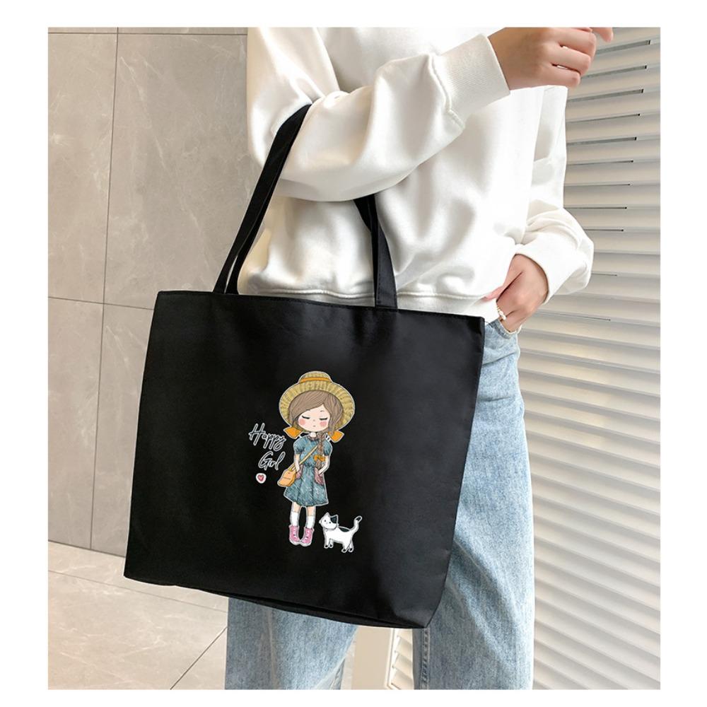 Canvas Bag Women'S Shoulder Handbag Student Tote Bag Large Capacity Hand Carry Canvas Bag