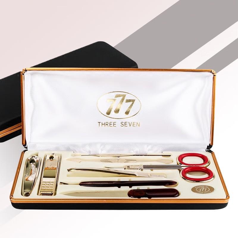 777 8-Piece Stainless Steel Manicure Pedicure Set with Storage Case