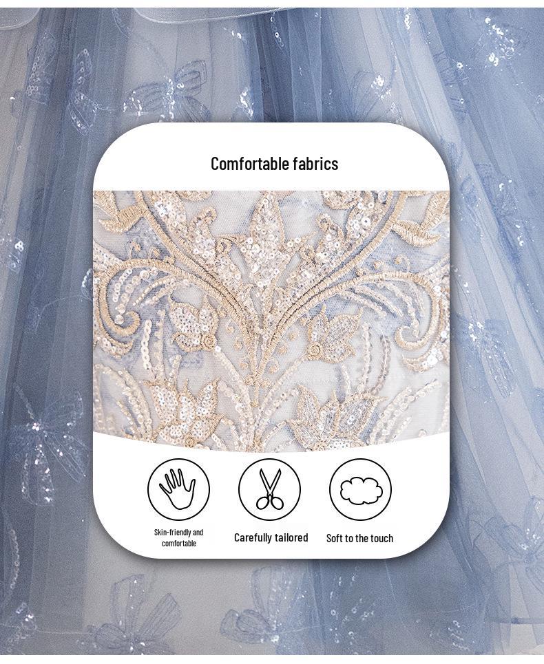 Girls' Light Luxury High-End Princess Dress for Weddings, Birthdays, and Piano Performances - Autumn Collection