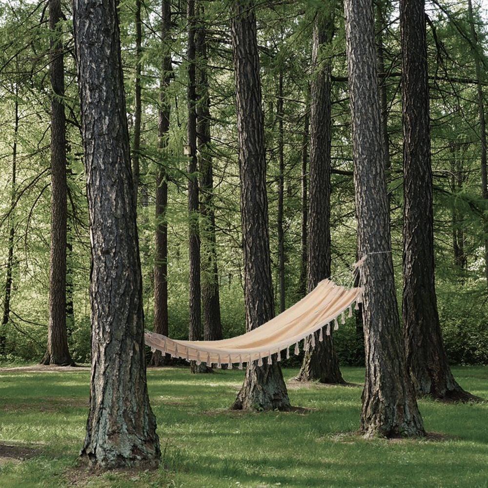 Hängande Trädgårdshängmatta Enpersons Gunga Solstol Liggstol