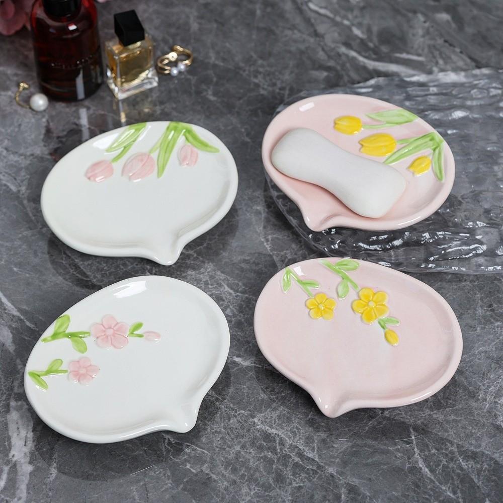 Non Perforated Ceramic Soap Box Delicate Soap Storage Tray Bathroom Organizer Soap Dish Home Decor