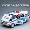 1:24 Russia Lada 2106 Police Cars 2107 Alloy Diecast Model Toys 6 Doors Opened With Sound Light Pull Back Vehices For Kids Gifts