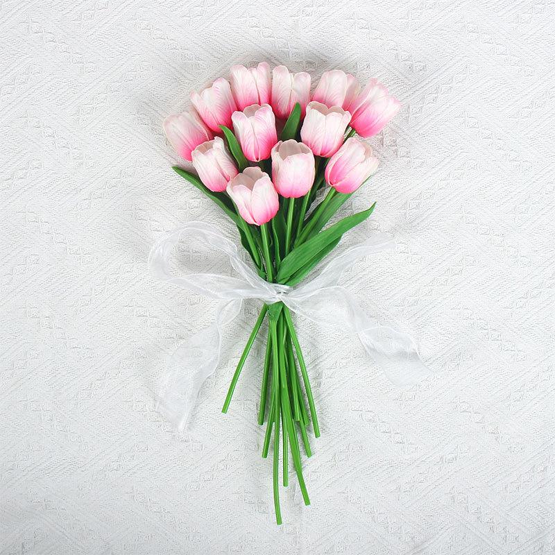 10 Pcs Tulips Simulated Flower Wedding Fake Flower Bouquet Shooting Props Home Living Room Decoration PU Simulated Flower