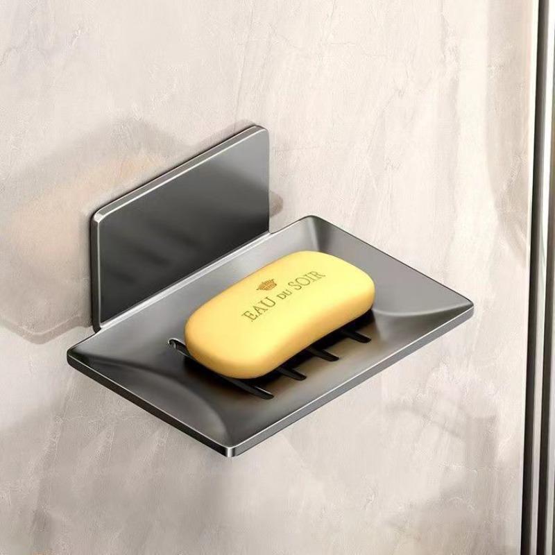 

Bathroom Aluminum Alloy Soap Dish Free-Punching Wall Mounted Soap Sponge Holder Organizer Accessories Kitchen Soap Holder