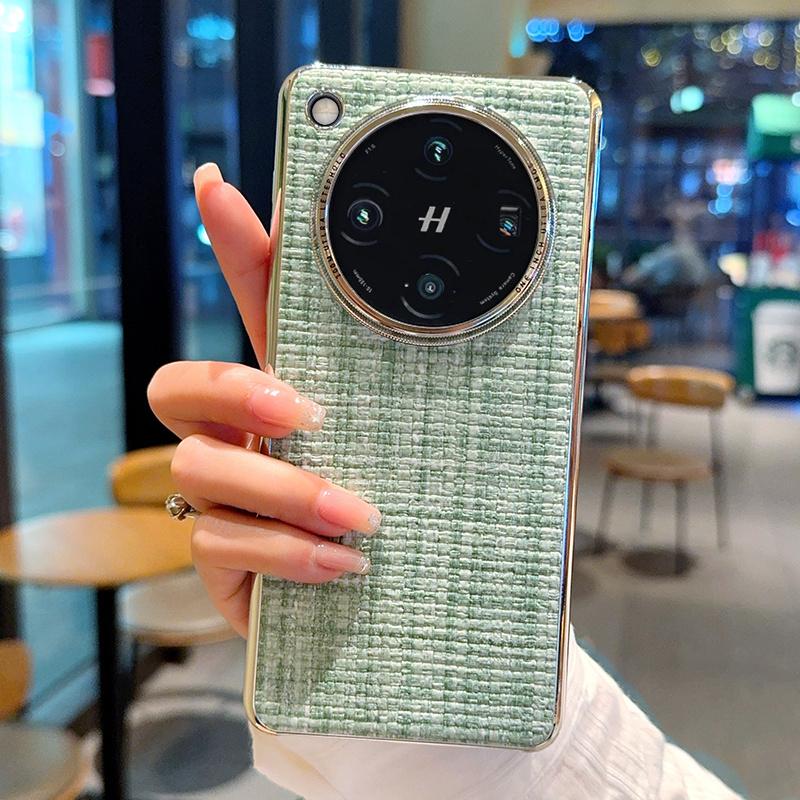 For Oppo Find X8 X8s Pro Plus Ultra Case Weave Woven Fabric Raised Metal Frame Camera Lens Protection Plating Cover Braided