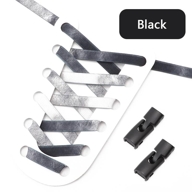 Rainbow Elastic Sneaker Laces Cross Buckle No Tie Shoelaces Adults Kids 8MM Wide Flats Rubber Running Shoelace Shoe Accessories