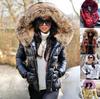 Giacche da donna in cotone invernali Giacca larga da donna Cappuccio in finta pelliccia Caldo cappotto imbottito Parka da esterno Capospalla Giacca corta