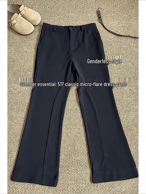 517 Herren Sommer Micro Flare Hose - High-End Drapierung, Handsome Rogue Silhouette Säbelhose