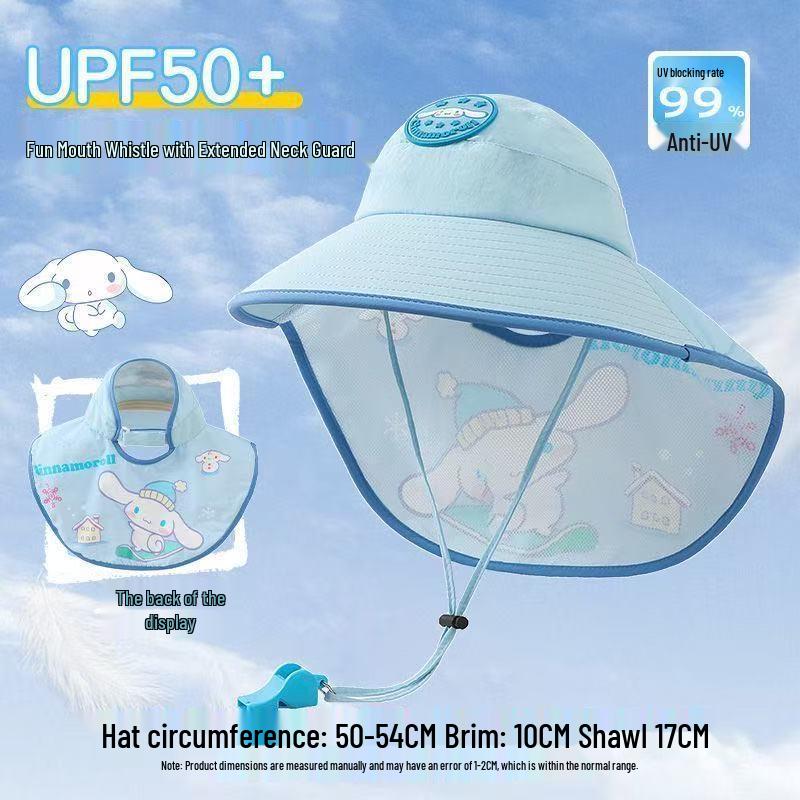 

UPF50+ Baby Sun Hat with Neck Protection, Girls Large Brim Anti-UV Beach Hat Includes Windproof Strap