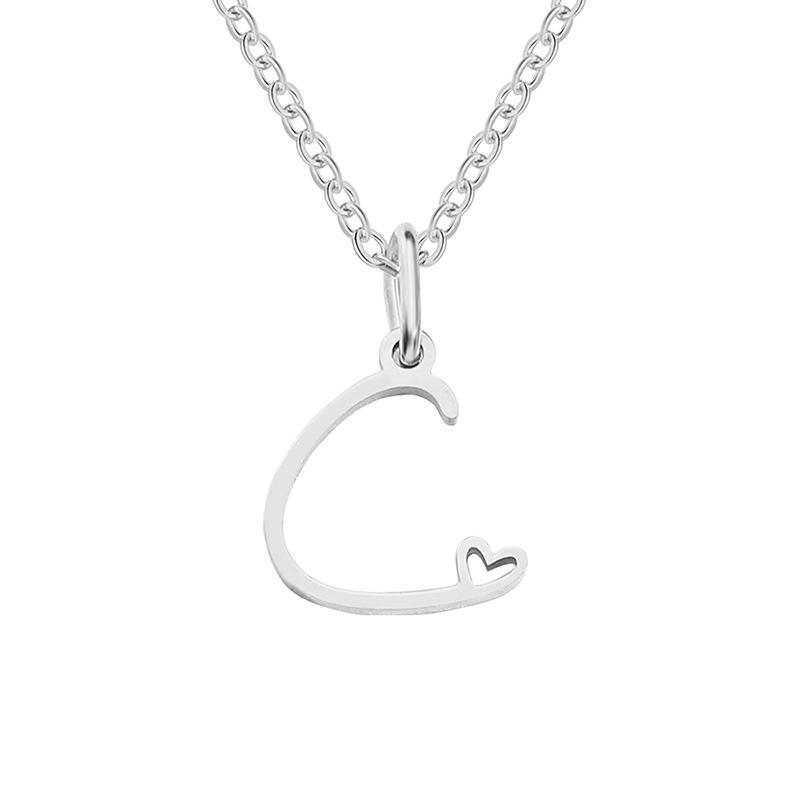 eManco Women's Niche Stainless Steel Letter Clavicle Necklace