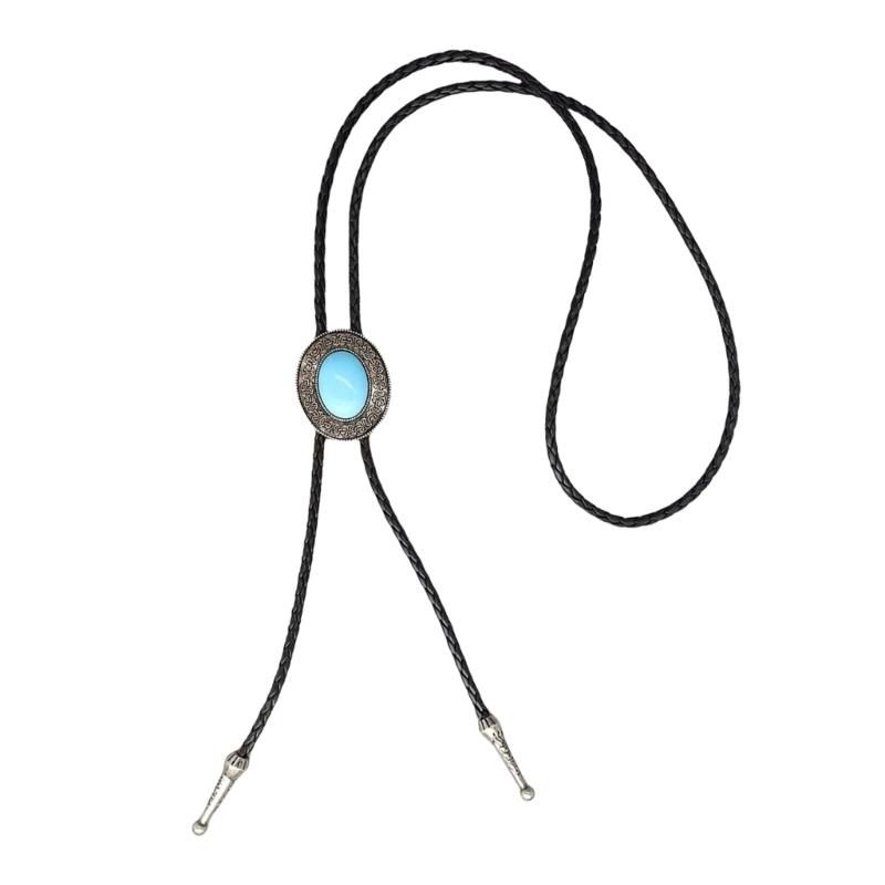 Western Bolo Tie for Men Business Necktie Adjustable Rope Collar Necklace Turquoise Bolo Tie Formal Casual Neck Jewelry