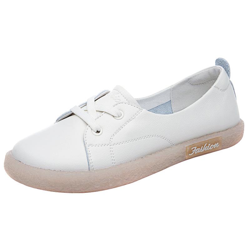 Echtes Leder Damen Schwangere Sommer Modelle Flachsohlig Rindersehnensohle Flacher Schaft Retro Mori Große Größe Einzelne Schuhe Damen