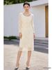 Elegant Lace Rhinestone Long Sleeve Layered Dress, Spring/Autumn Style