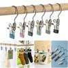 1Pcs Stainless Steel Clothespin Multi-purpose Clothes Drying Clips With Hook Sturdy Windproof Clothes Pegs Socks Towel Hanger