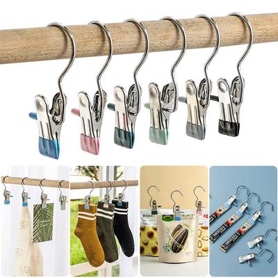 1 Stück Wäscheklammer aus Edelstahl, Mehrzweck-Kleidertrockner-Clips mit Haken, robust, winddicht, Wäscheklammern, Socken, Handtuchaufhänger