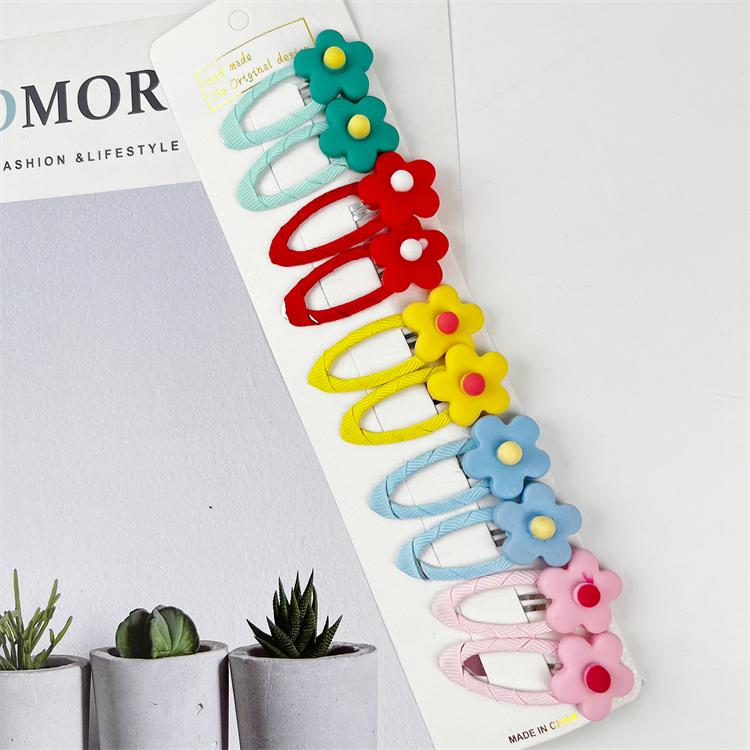 2021 Cute 10 Pcs/set Cartoon Hair Clips for Baby Girl Hairclip Flower Fruit Hair Pins Kids Hair Accessories Gift
