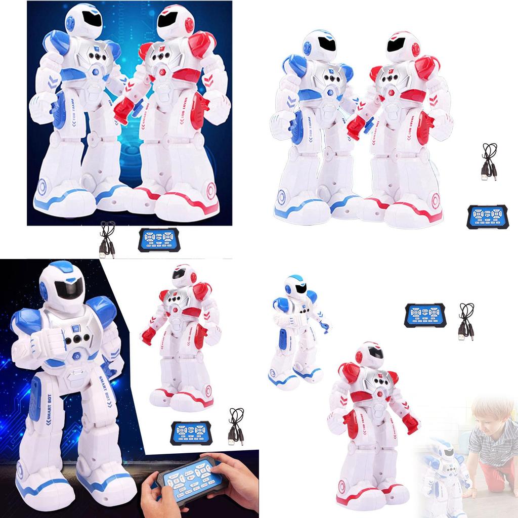 Kids' Intelligent Remote Control New Will Electric Robot Toy Blue/red Educational And Fun Dancing Robot