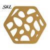 Sturdy Metal Plates for Cups Decorative Coasters Drinks, Heat Resistant Hollow Carved Table Mats Desktop Home Coffee Tea Cups, Modern Decor