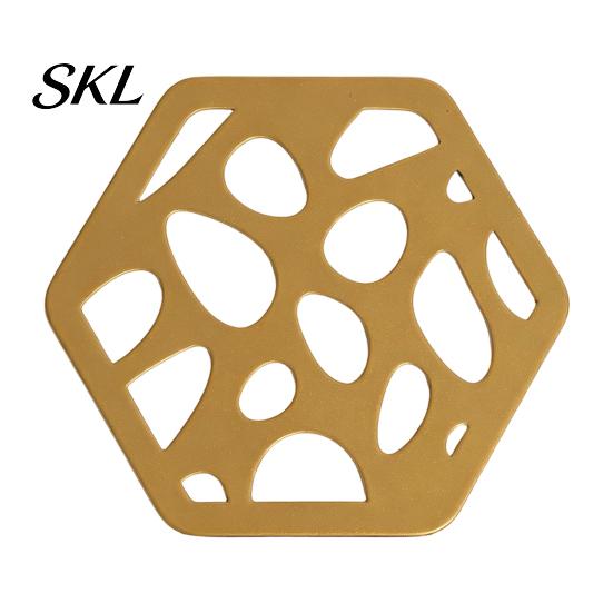 Sturdy Metal Plates for Cups Decorative Coasters Drinks, Heat Resistant Hollow Carved Table Mats Desktop Home Coffee Tea Cups, Modern Decor