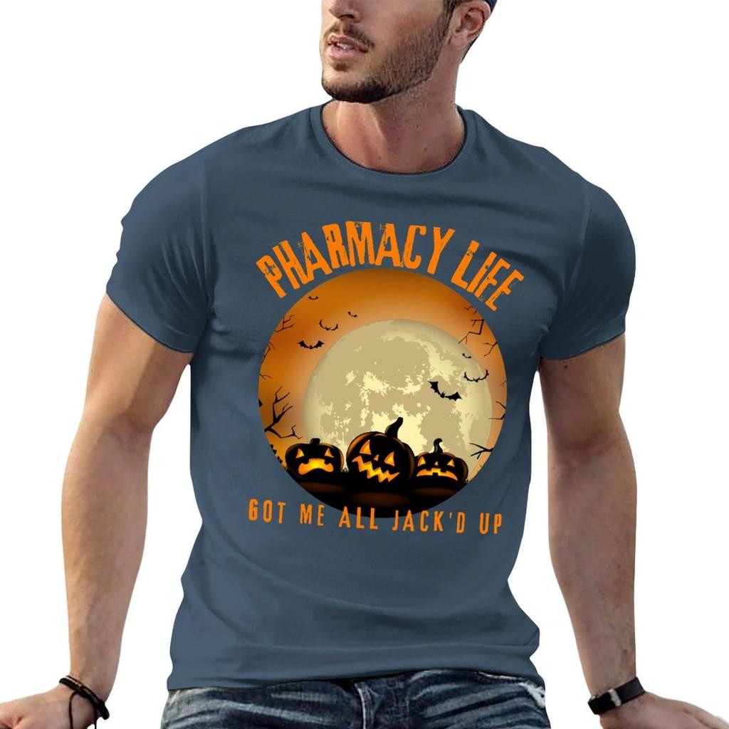 Pharmacy Halloween TShirt Big Size Short Sleeve Tee for Unisex