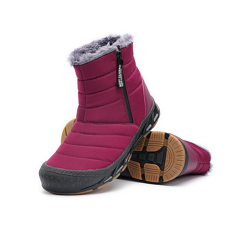 Unisex Mid-Top Waterproof Winter Snow Boots with Anti-Slip Sole and Plush Lining