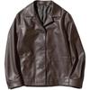 Uniqlo Giacca in Pelle Unisex con Revers Retro Spalle Cadenti Morbida Versatile per il Lavoro Giacca 487846-39