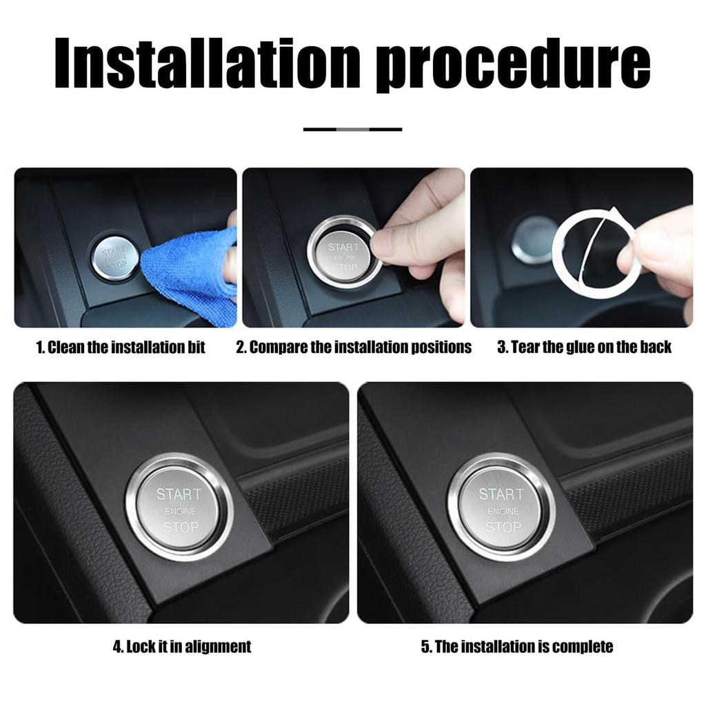 MLqkpwy Engine Button Cover Car Engine Start Button Cover Aluminum