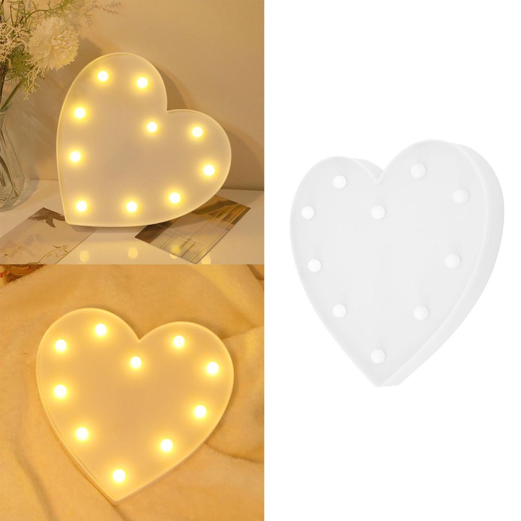 Heart Shaped Night Light 10 LEDs Cute Battery Powered Warm Light Kids LED Love Shaped Lamp with Hook Hole for Kid S Room