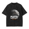 Pluto Never Forget  Th Graphic Print TShirt for Amateur Astronomer Men Women Retro Washed Cotton Summer Oversize Tee