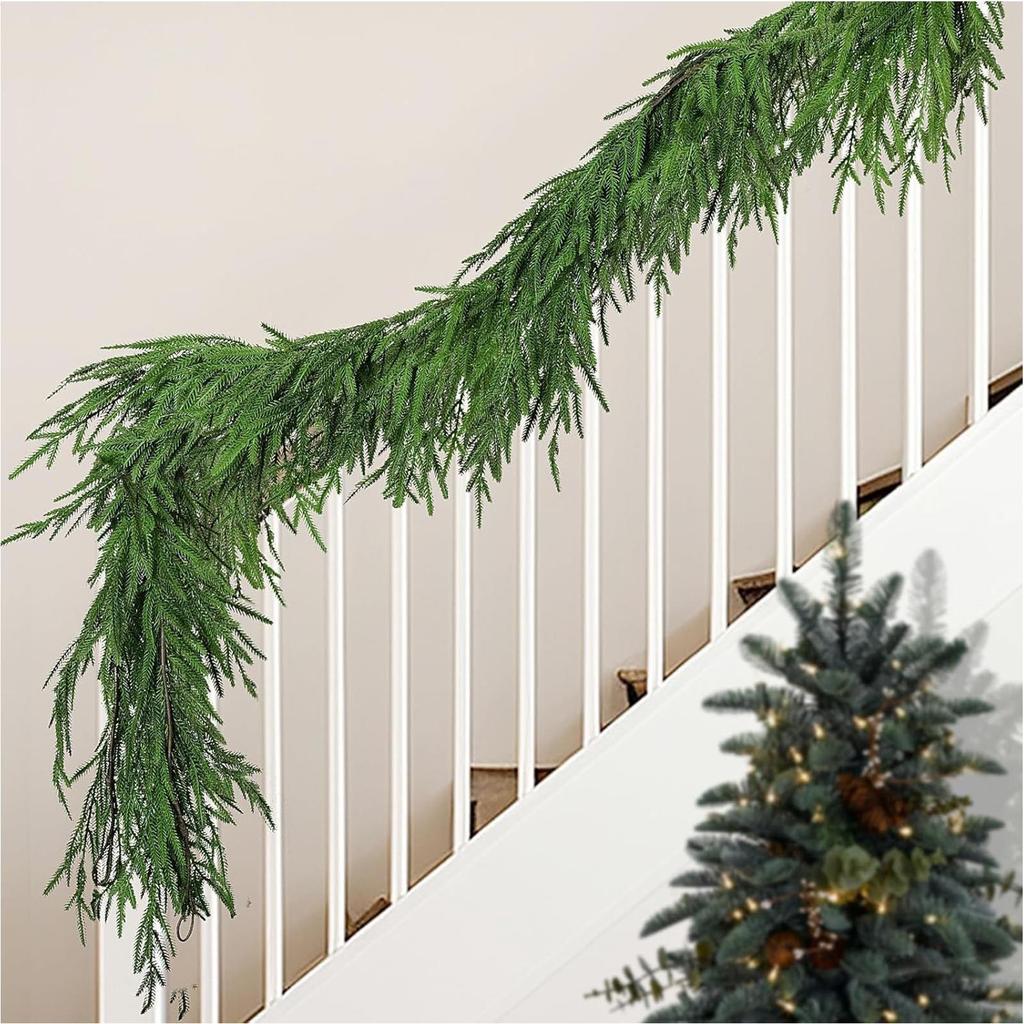2025 Christmas Garland Artificial Pine Greenery Garland Faux Pine Wicker For Home Party Decoration