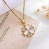 Necklace letter flower micro-inlaid zircon necklace accessories feminine minimalist design sense niche versatile titanium steel accessories