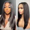Long Straight Synthetic Lace Wig 32In Middle Part Wigs with Pre Plucked Baby Hair Brown Color Heat Resistant Fiber for Women