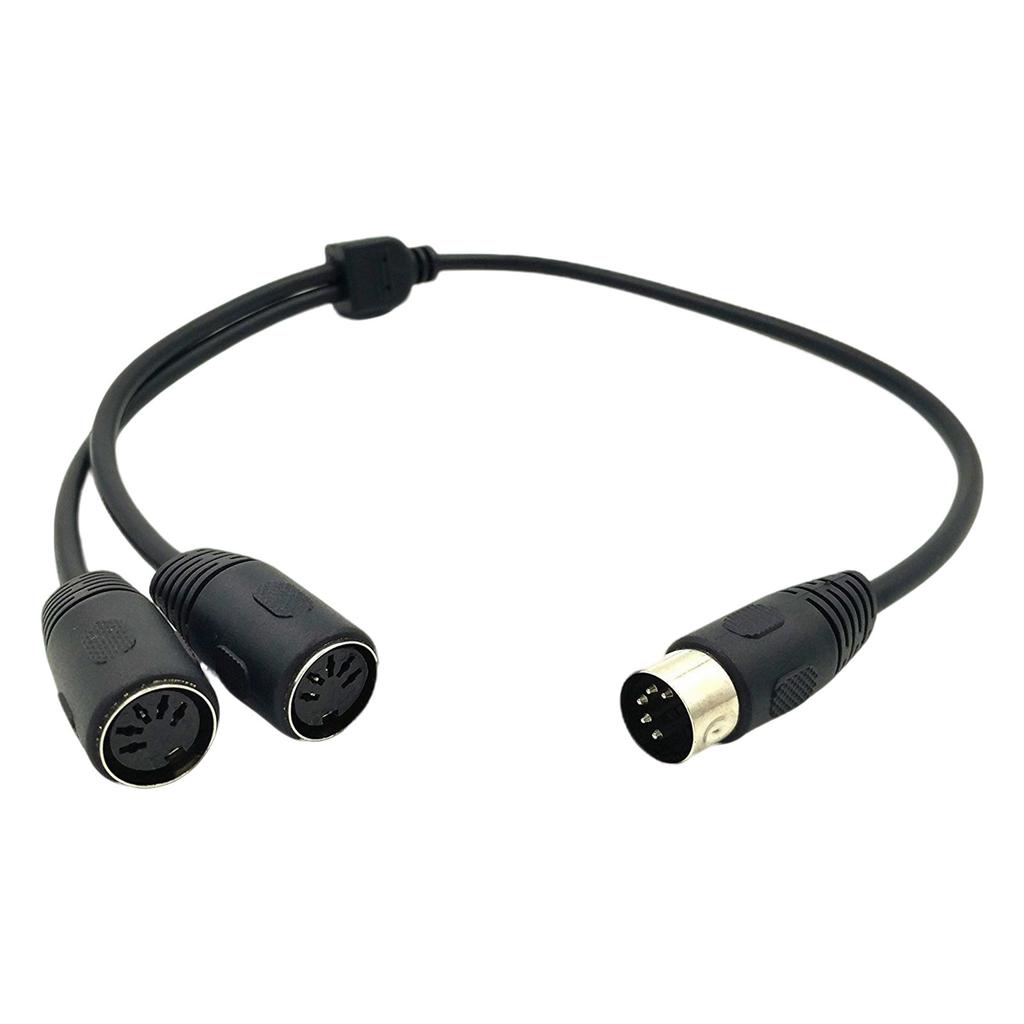 Audio Splitter Cable 5 Pin DIN Male to Dual Female High Transmission Audio Splitter Cable for Synthesizer Organ Electric Piano Midi Guitar