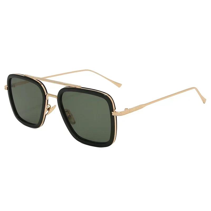 High Quality Durable High Quality Fashion Tony Stark Sun Glasses Iron Man Sun Glasses Vintage Square Metal Frames